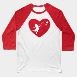 Cupid shoots love in red heart Baseball T-Shirt